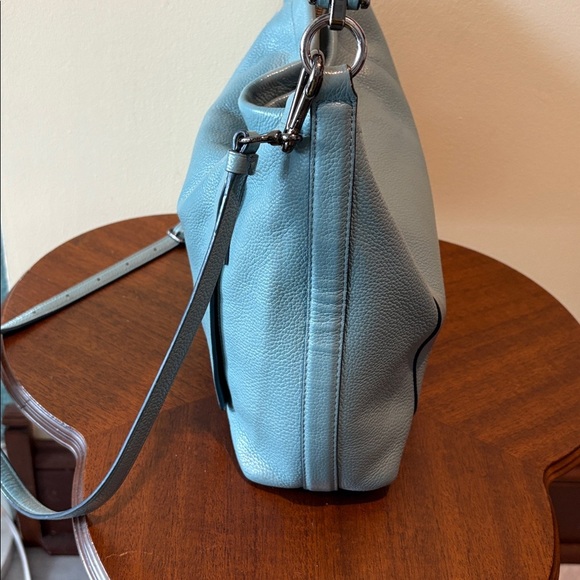 Coach Scout hobo bag  24770 pebbled Leather mineral blue gunmetal HW EUC - Picture 10 of 17